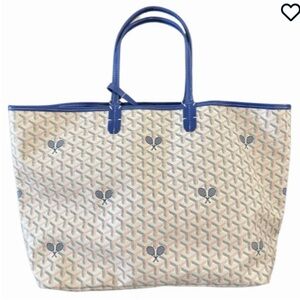 NWT The Whimsy Tennis Lovers Large Tote - Cream/Navy